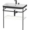 Image de Duravit Happy D.2 Plus c-bonded Set avec console métallique, 775x490mm, 2 trous pour robinets, HP4737E3636