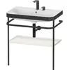 Image de Duravit Happy D.2 Plus c-bonded Set avec console métallique, 775x490mm, 2 trous pour robinets, HP4737E3939