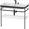 Image de Duravit Happy D.2 Plus c-bonded Set avec console métallique, 975x490mm, 2 trous pour robinets, HP4738E3939