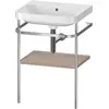 Image de Duravit Happy D.2 Plus c-shaped Set avec console métallique, 575x490mm, sans trou pour robinetterie, HP4835N7575