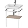 Image de Duravit Happy D.2 Plus c-shaped Set avec console métallique, 575x490mm, 1 trou pour robinetterie, HP4835O7575