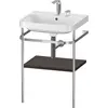 Image de Duravit Happy D.2 Plus c-shaped Set avec console métallique, 575x490mm, 2 trous pour robinets, HP4835E6969