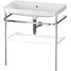 Image de Duravit Happy D.2 Plus c-shaped Set avec console métallique, 775x490mm, sans trou pour robinetterie, HP4837N3636