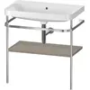 Image de Duravit Happy D.2 Plus c-shaped Set avec console métallique, 775x490mm, sans trou pour robinetterie, HP4837N9292