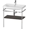 Image de Duravit Happy D.2 Plus c-shaped Set avec console métallique, 775x490mm, 1 trou pour robinetterie, HP4837O6969
