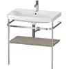 Image de Duravit Happy D.2 Plus c-shaped Set avec console métallique, 775x490mm, 1 trou pour robinetterie, HP4837O9292