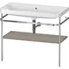 Image de Duravit Happy D.2 Plus c-shaped Set avec console métallique, 975x490mm, sans trou pour robinetterie, HP4838N9292