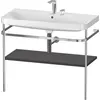 Image de Duravit Happy D.2 Plus c-shaped Set avec console métallique, 975x490mm, 2 trous pour robinets, HP4838E8080