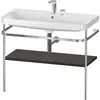 Image de Duravit Happy D.2 Plus c-shaped Set avec console métallique, 975x490mm, 2 trous pour robinets, HP4838E6969