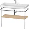 Image de Duravit Happy D.2 Plus c-shaped Set avec console métallique, 975x490mm, 2 trous pour robinets, HP4838E7171