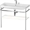 Image de Duravit Happy D.2 Plus c-shaped Set avec console métallique, 975x490mm, 2 trous pour robinets, HP4838E3636
