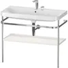 Image de Duravit Happy D.2 Plus c-shaped Set avec console métallique, 975x490mm, 2 trous pour robinets, HP4838E3939