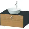 Image de Duravit White Tulip, meuble sous-lavabo mural, largeur 800 x profondeur 550mm, avec 1x coulissant, avec poignée, WT49800H558