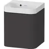 Image de Duravit Happy D.2 Plus c-shaped Set suspendu, 400x360mm, 1 porte, charnières à droite, sans trou pour robinetterie, HP4344N80800000