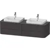 Image de Duravit Happy D.2 Plus Meuble sous-vasque sur console suspendu, 1600x550 mm, 4 tiroirs, pour 2 lavabos pour meuble, HP4964B80800010
