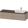 Image de Duravit Happy D.2 Plus Meuble sous-vasque sur console suspendu, 1600x550 mm, 4 tiroirs, pour lavabo pour meuble position à droite, HP4963R75750010