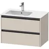 Image de Duravit Ketho.2 bâti-support pour lavabo suspendu, 2 tiroirs, 810x549x480mm, pour ME by Starck position du lavabo à gauche 234583, K25267091910000