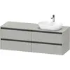 Image de Duravit Ketho.2 plan de toilette sur console suspendu, découpe de la vasque à droite, 1600x568x550mm, 4 tiroirs, K24899R07070000