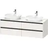 Image de Duravit Ketho.2 plan de toilette sur console suspendu, découpe de la vasque à droite, 1600x568x550mm, 4 tiroirs, K24899R22220000
