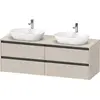 Image de Duravit Ketho.2 bâti-support de lavabo sur console suspendu, découpe du bassin des deux côtés, 1600x568x550mm, 4 tiroirs, K24899B91910000
