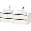 Image de Duravit Ketho.2 bâti-support de lavabo sur console suspendu, découpe du bassin des deux côtés, 1600x568x550mm, 4 tiroirs, K24899B84840000