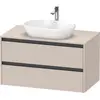 Image de Duravit Ketho.2 bâti-support de lavabo sur console suspendu, 1000x568x550mm, 2 tiroirs, K24896091910000