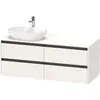 Image de Duravit Ketho.2 plan de toilette sur console suspendu, découpe de la vasque à gauche, 1400x568x550mm, 4 tiroirs, K24898L84840000