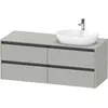 Image de Duravit Ketho.2 plan de toilette sur console suspendu, découpe de la vasque à droite, 1400x568x550mm, 4 tiroirs, K24898R07070000