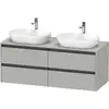 Image de Duravit Ketho.2 bâti-support de lavabo sur console suspendu, découpe du bassin des deux côtés, 1400x568x550mm, 4 tiroirs, K24898B07070000