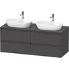 Image de Duravit Ketho.2 bâti-support de lavabo sur console suspendu, découpe du bassin des deux côtés, 1400x568x550mm, 4 tiroirs, K24898B49490000