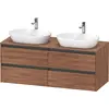 Image de Duravit Ketho.2 bâti-support de lavabo sur console suspendu, découpe du bassin des deux côtés, 1400x568x550mm, 4 tiroirs, K24898B79790000