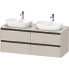 Image de Duravit Ketho.2 bâti-support de lavabo sur console suspendu, découpe du bassin des deux côtés, 1400x568x550mm, 4 tiroirs, K24898B91910000