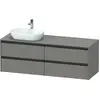 Image de Duravit Ketho.2 plan de toilette sur console, découpe du bassin à gauche, 1600x568x550mm, 4 tiroirs, K24899L43430000