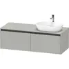 Image de Duravit Ketho.2 bâti-support de lavabo sur console suspendu découpe de la vasque à droite, 1400x459x550mm, 2 tiroirs, K24888R07070000