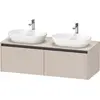 Image de Duravit Ketho.2 Meuble sous-lavabo à colonnes suspendu, découpe du bassin des deux côtés, 1400x459x550mm, 2 tiroirs, K24888B91910000