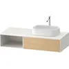 Image de Duravit Zencha Meuble sous-lavabo sur console, 1300x550mm, 1 tiroir, 1 compartiment ouvert à gauche, découpe à droite, ZE4819030840000