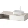 Image de Duravit Zencha Meuble sous-lavabo sur console, 1300x550mm, 1 tiroir, 1 compartiment ouvert à gauche, découpe à droite, ZE4819064830000