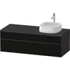 Image de Duravit Zencha Meuble sous-lavabo sur console, 1300x550mm, 1 tiroir, 1 coulissant, découpe à droite, ZE4822R63800000