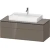 Image de Duravit L-Cube Meuble sous-lavabo en console suspendu, avec plan de toilette en console, 2 tiroirs, 1220x482x550mm, LC4882089890000