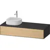 Image de Duravit Zencha Meuble sous-lavabo sur console, 1300x550mm, 1 tiroir, 1 découpe à gauche, ZE4812L30800000