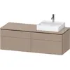 Image de Duravit L-Cube Meuble sous-lavabo en console suspendu, avec plan de toilette en console, 4 tiroirs, vasque à droite, 1420x482x550mm, LC4870R75750000