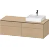 Image de Duravit L-Cube Meuble sous-lavabo en console suspendu, avec plan de toilette en console, 4 tiroirs, vasque à droite, 1420x482x550mm, LC4870R71710000