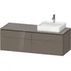 Image de Duravit L-Cube Meuble sous-lavabo en console suspendu, avec plan de toilette en console, 4 tiroirs, vasque à droite, 1420x482x550mm, LC4870R89890000