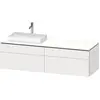 Image de Duravit L-Cube Meuble sous-lavabo en console suspendu, avec plan de toilette en console, 4 tiroirs, vasque à gauche, 1620x482x550mm, LC4871L18180000