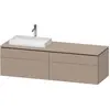 Image de Duravit L-Cube Meuble sous-lavabo en console suspendu, avec plan de toilette en console, 4 tiroirs, vasque à gauche, 1620x482x550mm, LC4871L75750000