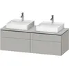 Image de Duravit L-Cube Meuble sous-lavabo en console suspendu, avec plan de toilette en console, 4 tiroirs, pour deux vasques, 1420x482x550mm, LC4872B07070000