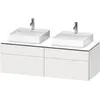 Image de Duravit L-Cube Meuble sous-lavabo en console suspendu, avec plan de toilette en console, 4 tiroirs, pour deux vasques, 1420x482x550mm, LC4872B18180000