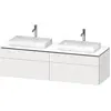 Image de Duravit L-Cube Meuble sous-lavabo en console suspendu, avec plan de toilette en console, 4 tiroirs, pour deux vasques, 1620x482x550mm, LC4873B18180000