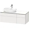 Image de Duravit L-Cube Meuble sous-lavabo en console suspendu, avec plan de toilette en console, 4 tiroirs, vasque à gauche, 1220x482x550mm, LC4876018180000