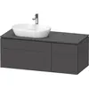 Image de Duravit L-Cube Meuble sous-lavabo en console suspendu, avec plan de toilette en console, 4 tiroirs, vasque à gauche, 1220x482x550mm, LC4876049490000